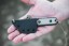 TOPS ALRT XL-03 compact fixed blade knife featuring a black utility blade with a durable angular tip and black canvas micarta handles.